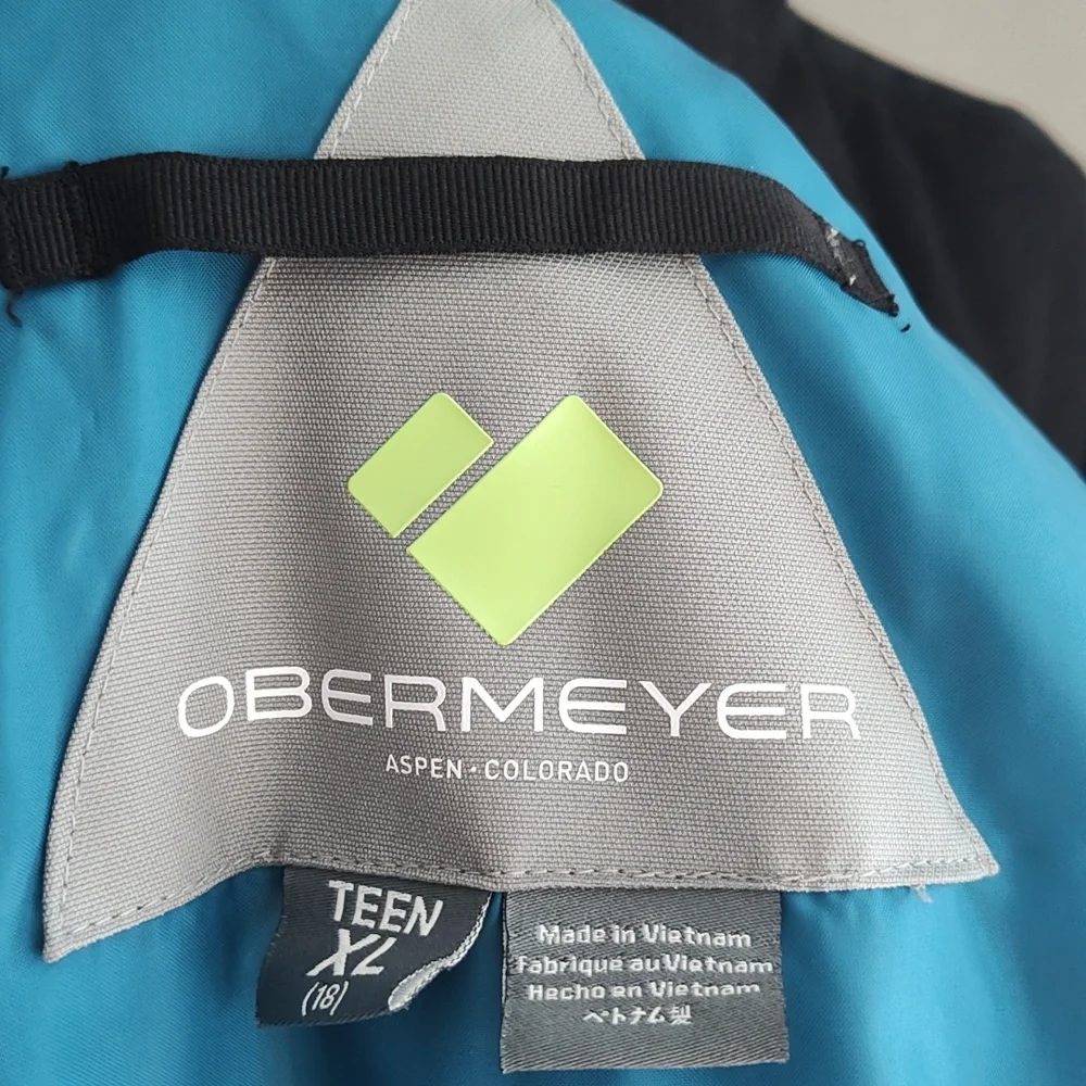 Obermeyer Teen Gage Radio Wave Patterned Hooded Ski/Snowboard Jacket Sz Teen XL - Picture 11 of 13